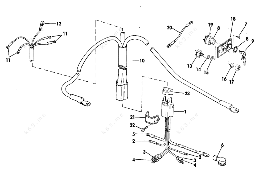 Johnson 1974 25 - 25R74M, Instrument & Cable - parts catalog