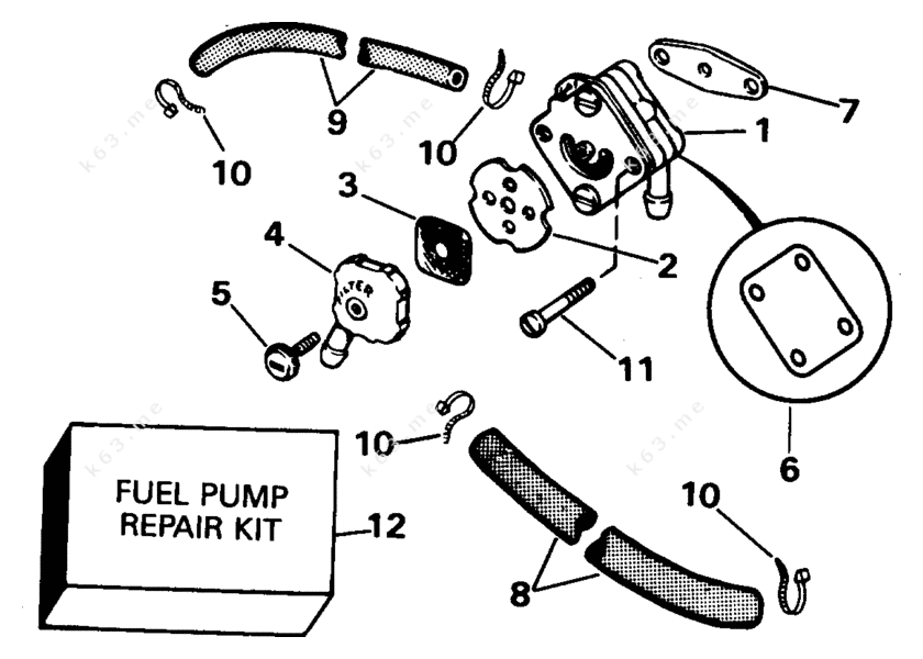 Johnson 1995 4 - J4RDHEOD, Fuel Pump - parts catalog